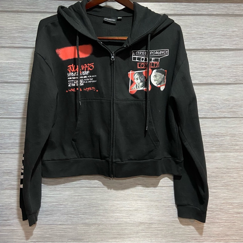 Poetic Justice size XL black hoodie sweatshirt Tupac Chemistry 2021 full zip